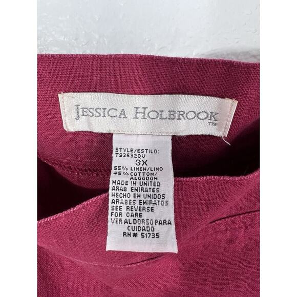 Vtg 90s Jessica Holbrook Linen Blend Jumper Maxi Dress 3X Lagenlook Teacher NWOT - Picture 7 of 9